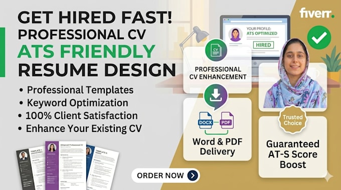 rewrite, edit and design a professional ats resume or CV