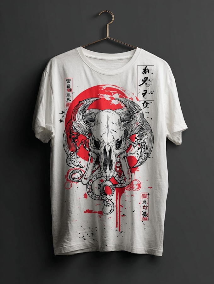 make a japanese t shirt illustration