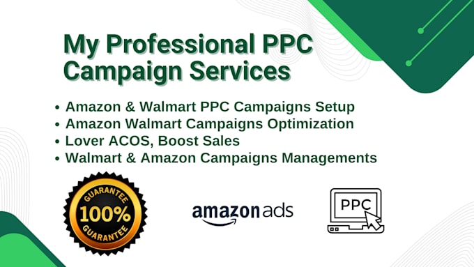 manage and optimize amazon ppc walmart ads campaigns setup, amazon advertising