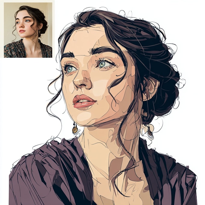 draw vector portrait from photo