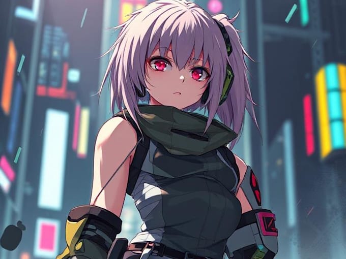 design anime character , cyberpunk character