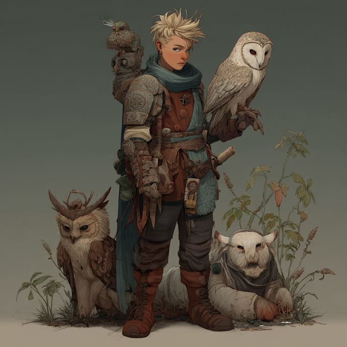paint a character illustration in a fantasy world