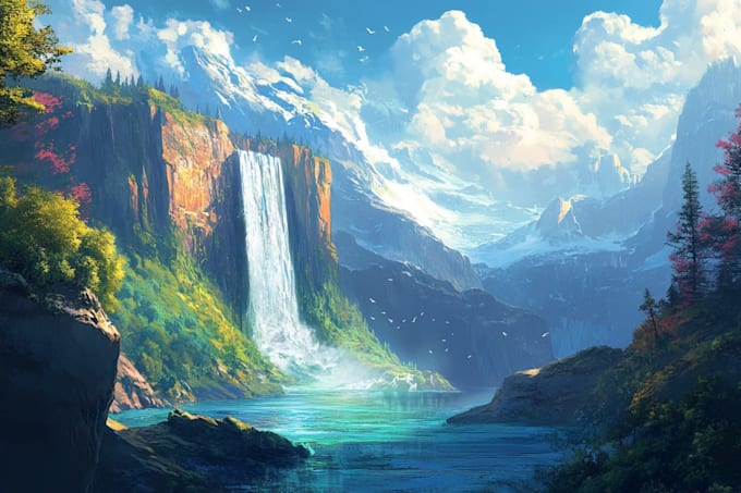 do fantasy background and landscape