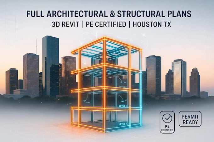 create full architectural and structural 3d revit plans in houston tx