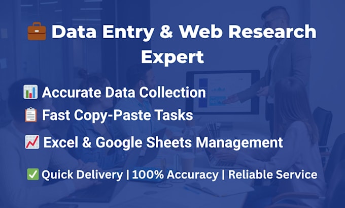 data collection, copy paste, web research, and data entry work in excel