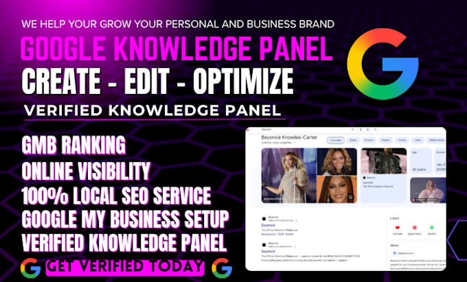 create verified google knowledge panel for individuals and brands