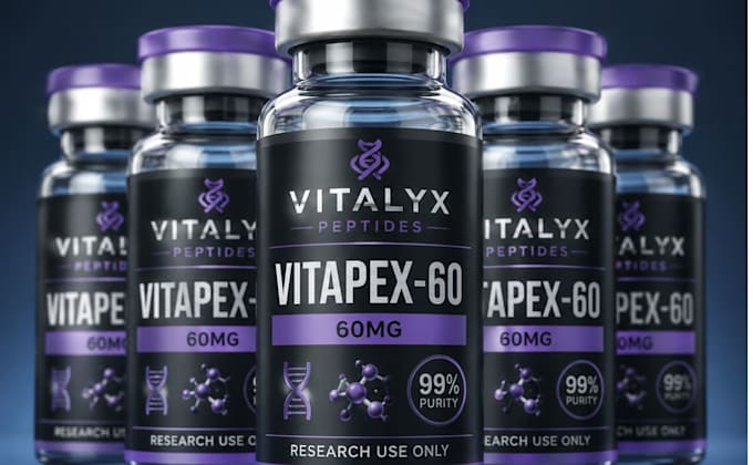 design peptide vial label, supplement label, product label with 3d mockup