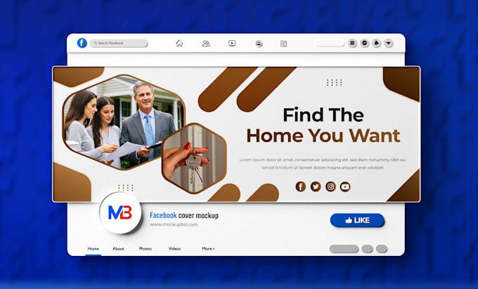 make a modern facebook cover and banner design