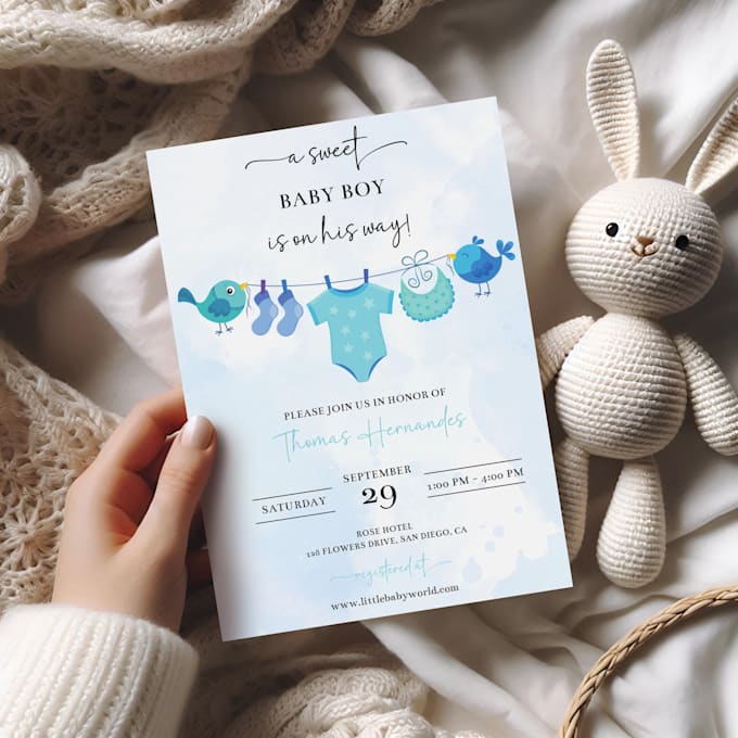 design birthday, wedding, baby shower invitation