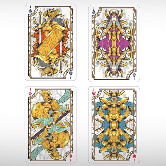 draw playing card design traditional theme
