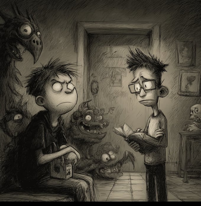 draw any humorous comic strip or cartoon