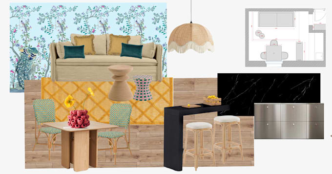 create a basic floor plan and a visual collage to help you envision your space