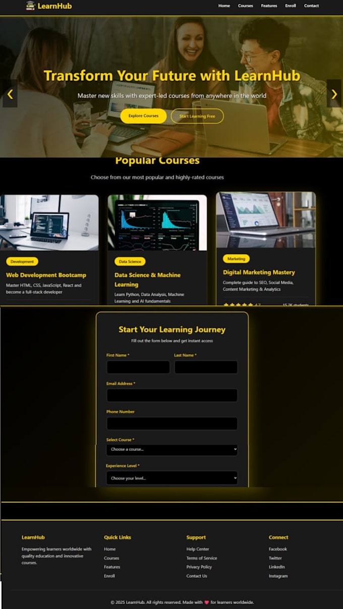 develop a education elearning and lms websites
