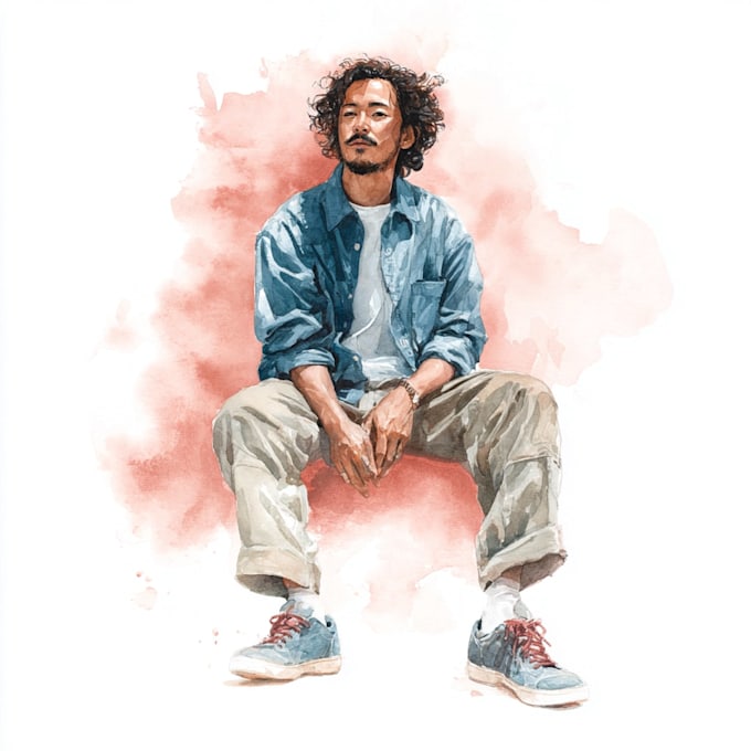 draw watercolor portrait illustration