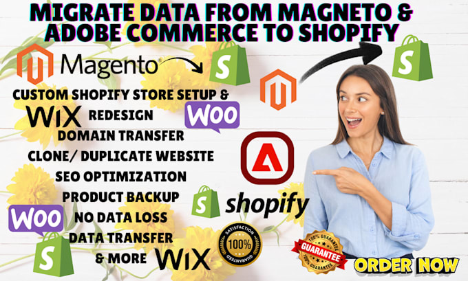 migrate data from magneto adobe commerce to shopify store website