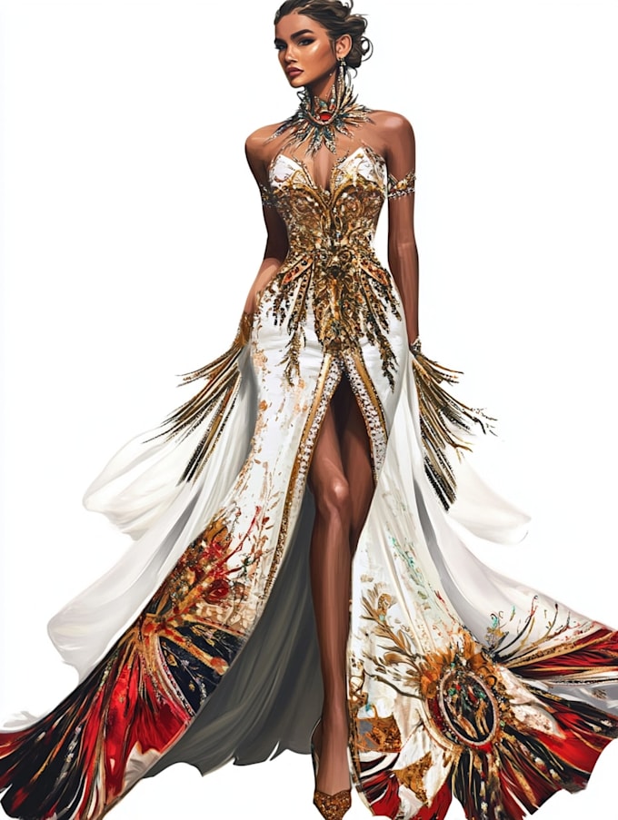 create custom fashion illustrations and croquis for you