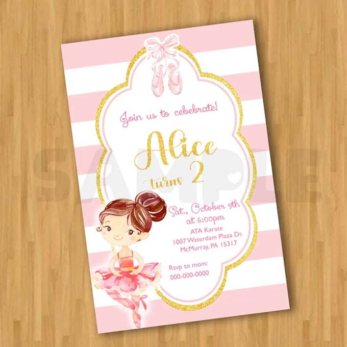 create birthday digital invitation template card