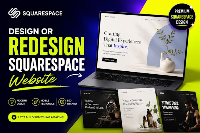 design or redesign your squarespace website, build squarespace store development