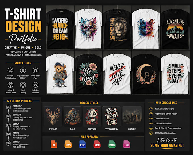 design custom graphic and typography t shirt designs