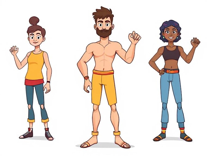 draw flat vector character design