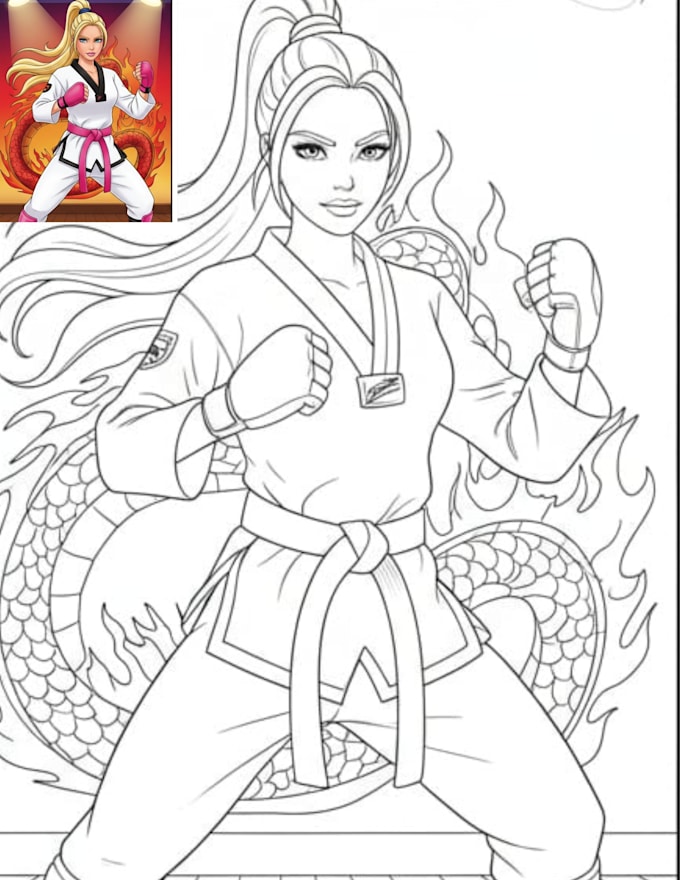 make girly and fun barbie style art coloring pages