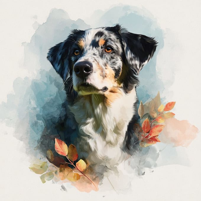 draw watercolor pet portrait your pets