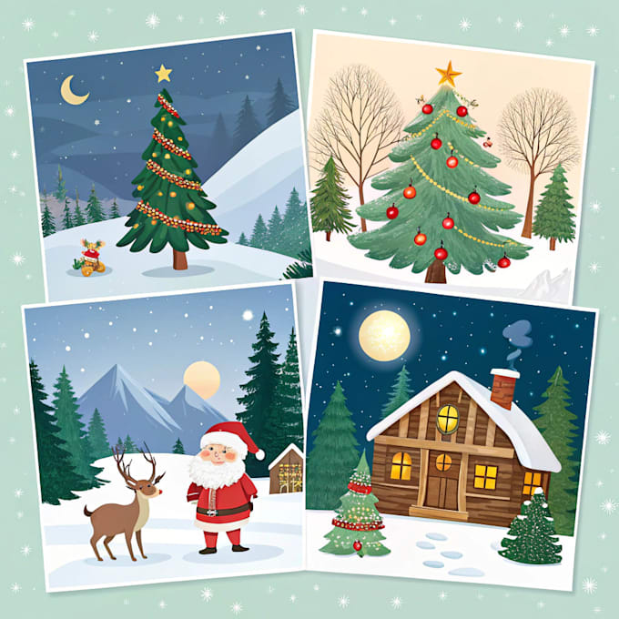 do christmas illustrations and cards