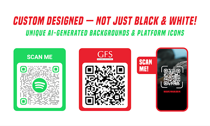 design a lifetime active custom qr code with your logo