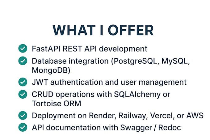develop your fastapi rest API