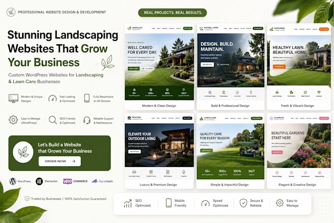 build a professional lawn care and landscaping website that generates local lead