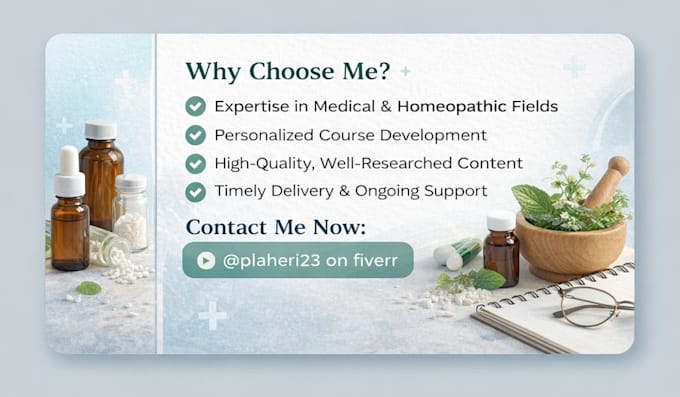provide online course creation for medical and homeopathy