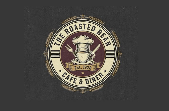 create vintage badge logo design for cafe or restaurant