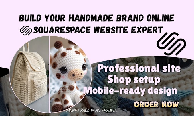 design a professional squarespace website for handmade sellers