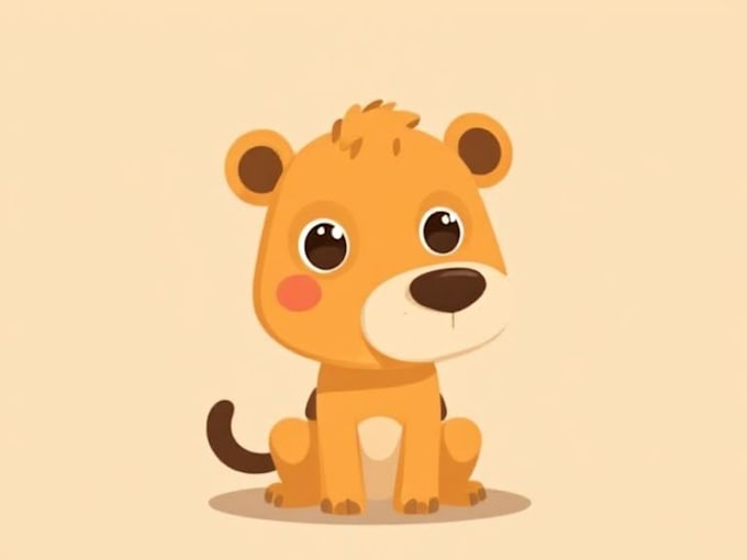 create cartoon vector animal in a simple style