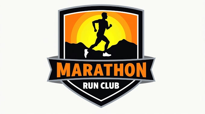 design outstanding running man marathon logo