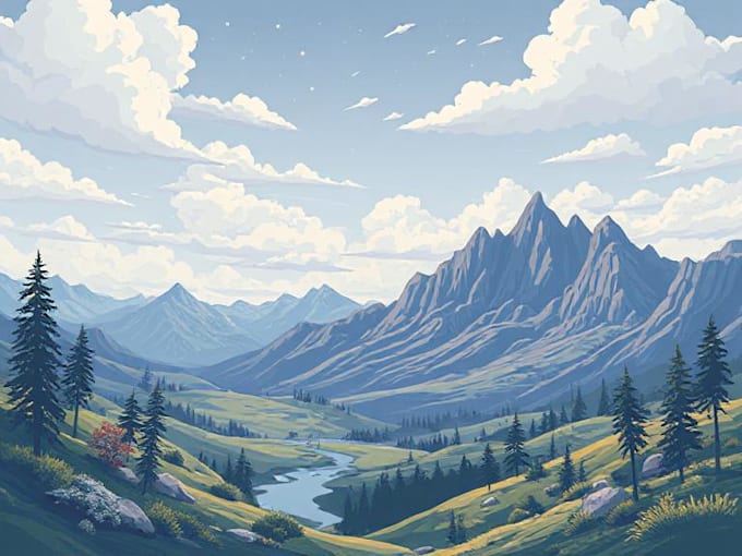 draw potrait and landscape vector art beautifully