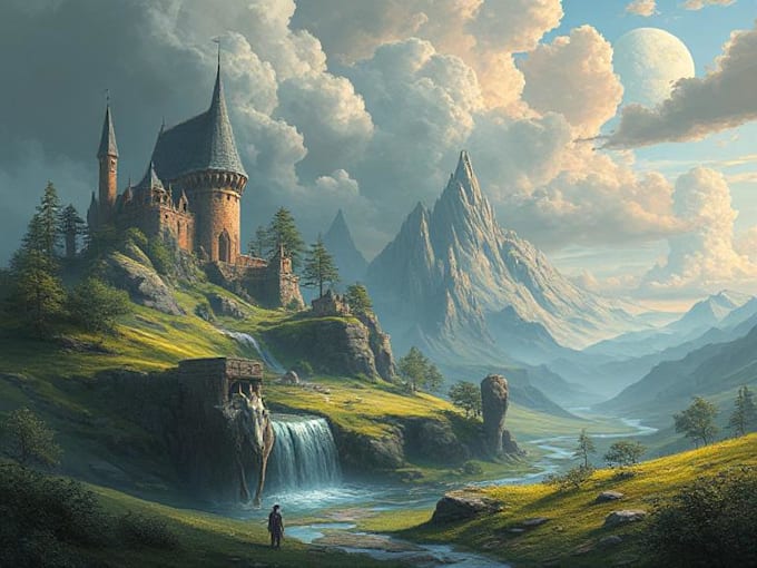 digitally paint fantasy landscape
