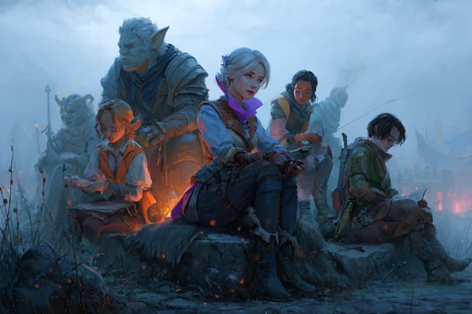 paint your dnd characters together in a party composition