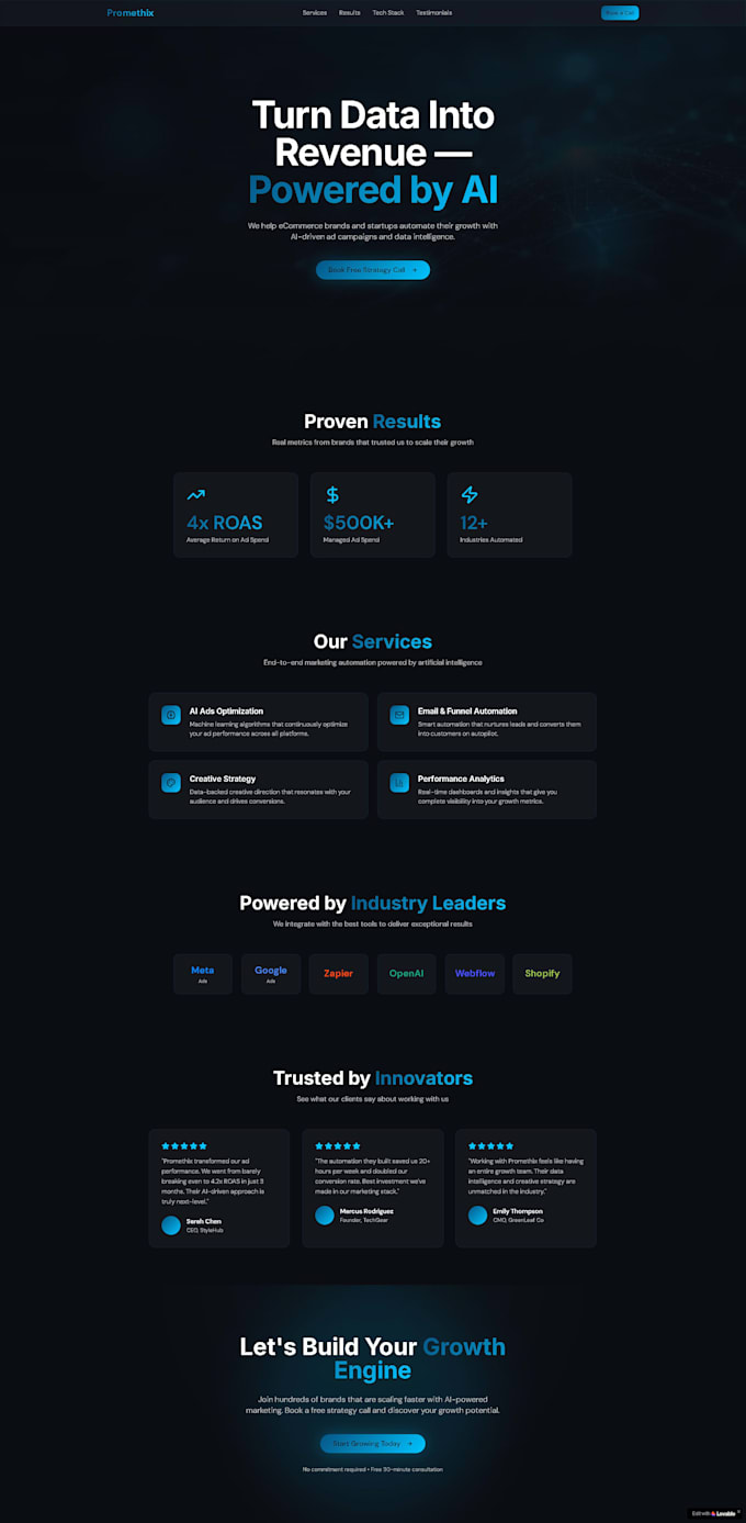 design a high end webflow website for premium brands