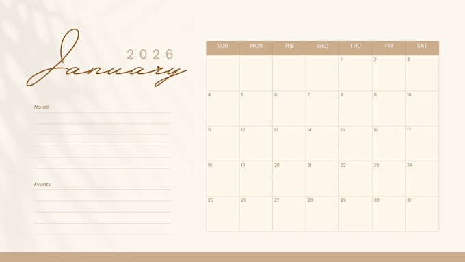 make a planner for 2026, adding whatever notes you ask