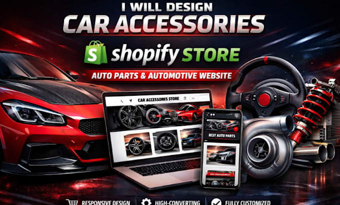 design car accessories shopify store auto parts automotive website