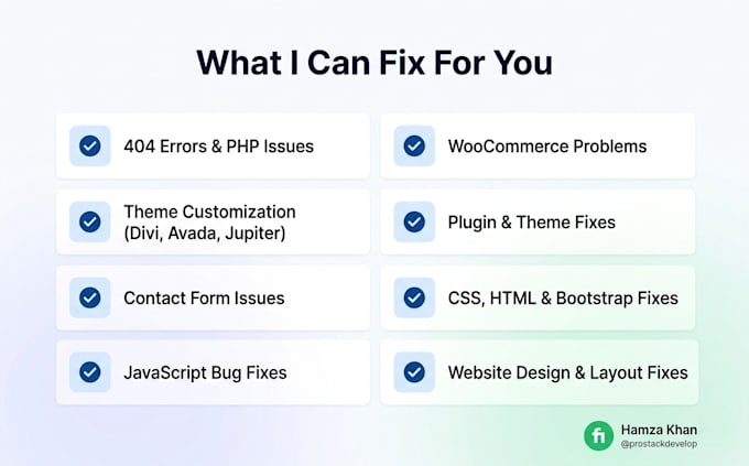 fix wordpress issues, update plugins and themes, and customize your website