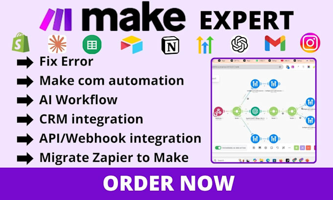 fix make com scenario make com automation make com make com integration expert