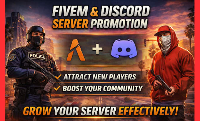 do fivem server promotion, discord server promotion, fivem server ads
