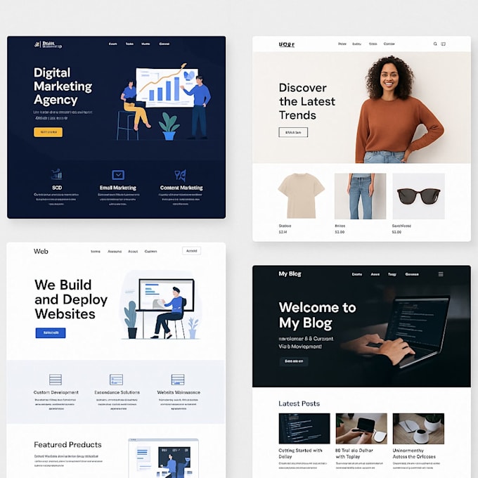 do full stack website development, custom websites, frontend and backend