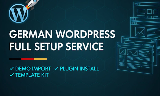 install german wordpress web theme demo import install plugins template kit fix