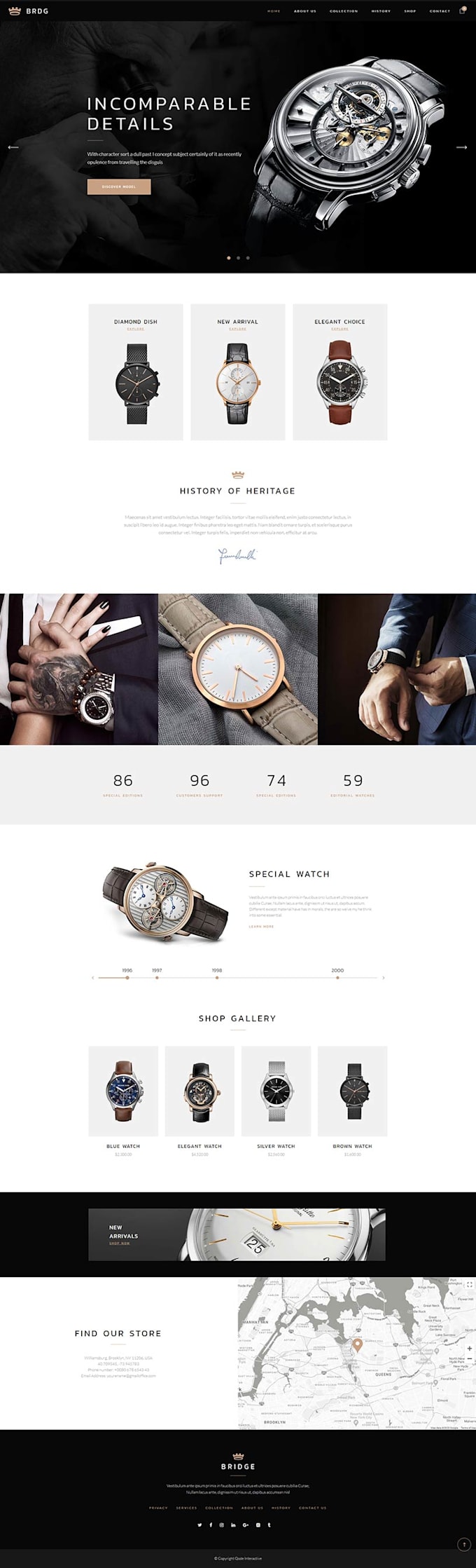 develop watch store website design