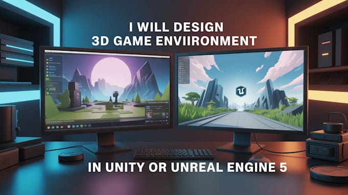 design 3d game environment in unity 3d or unreal engine5 prototype