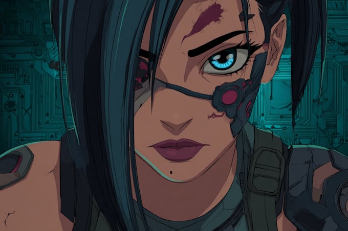 draw cyberpunk, lofi or streetwear anime illustrations