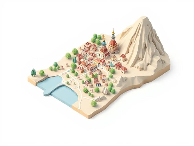 create 2d isometric illustration or map